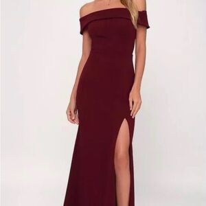 Lulus Aveline Off the Shoulder Maxi dress